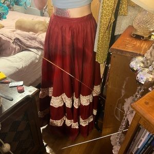 HANDMADE 70s vintage gunne sax-style prairie maxi skirt